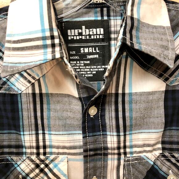Urban Pipeline Plaid Button Down Shirt Men's SMALL - Picture 5 of 9
